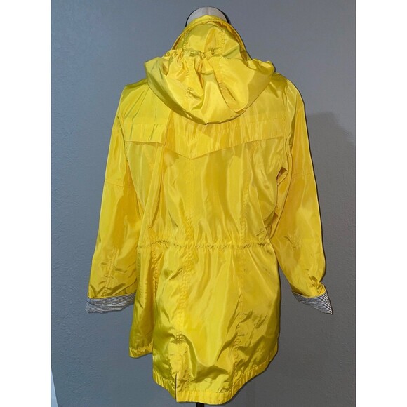 London Fog Women's Rain Coat Parka size L Yellow Preppy Old Money - Picture 4 of 14